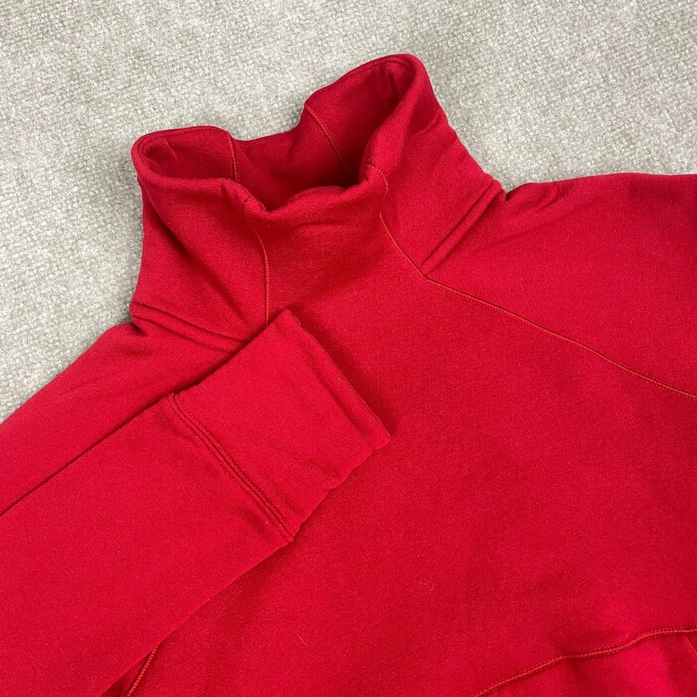 Athleta Polartec Funnel Neck Sweatshirt Womens 2XS Red Long Sleeve Thumbhole
